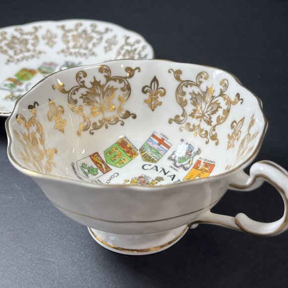 Paragon Tea Cup And Saucer Canada Coats Of Arms & Emblems Fine Bone China UK - Picture 7 of 16
